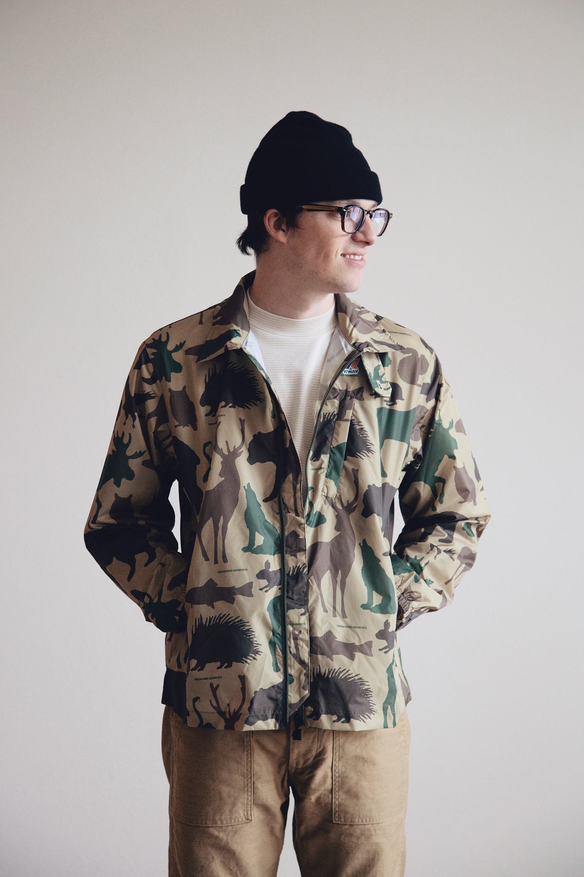 安心発送】 Engineered Garments Packable × K-Way 3.0 Black Crepin M