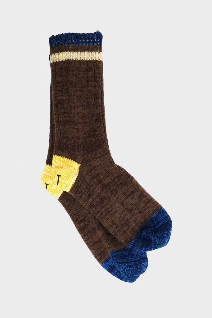 Kapital 72 Yarns Wool IVY Smilie Socks | Brown | Canoe Club