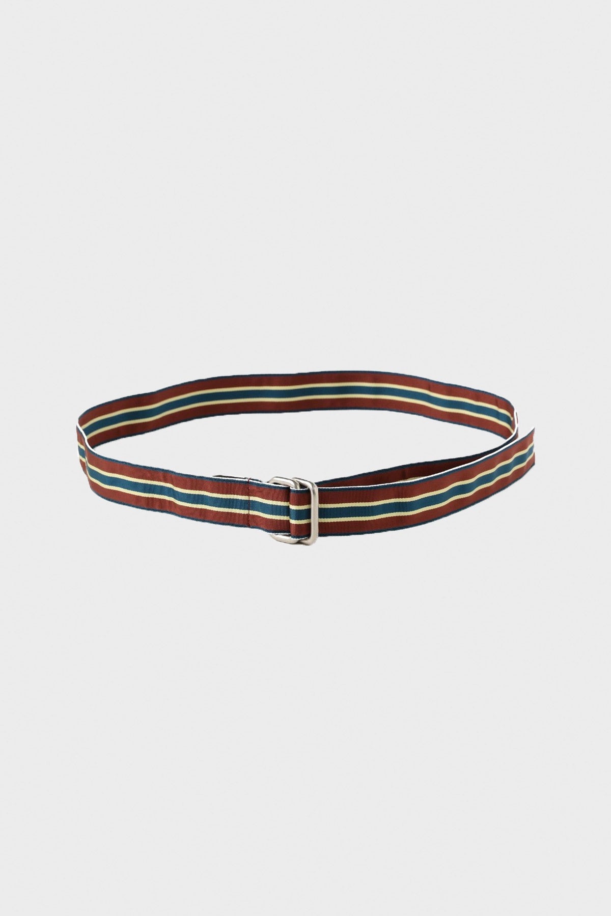 Grosgrain Tape Double Ring Belt - Brown