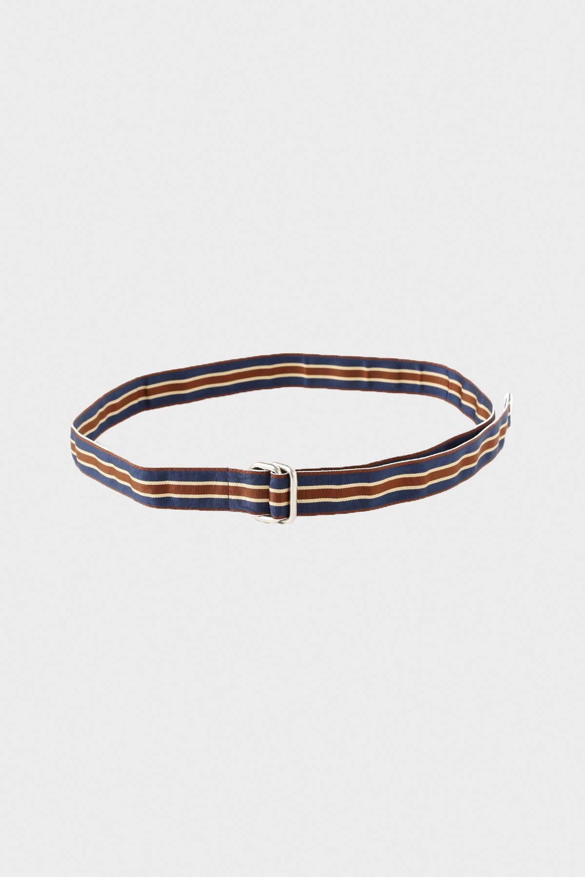 Grosgrain Tape Double Ring Belt - Navy