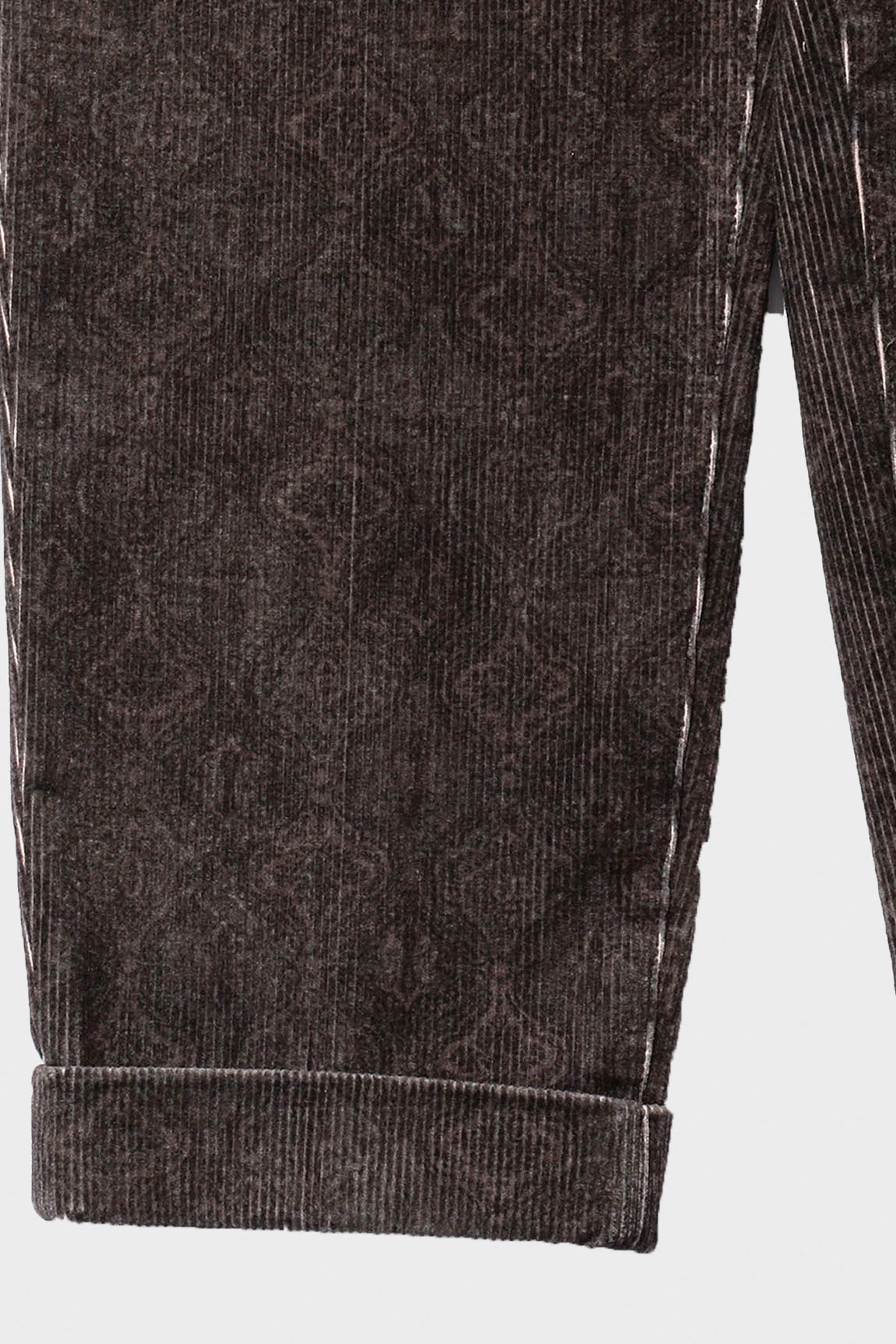 One Pleat Corduroy Print Pant - Charcoal