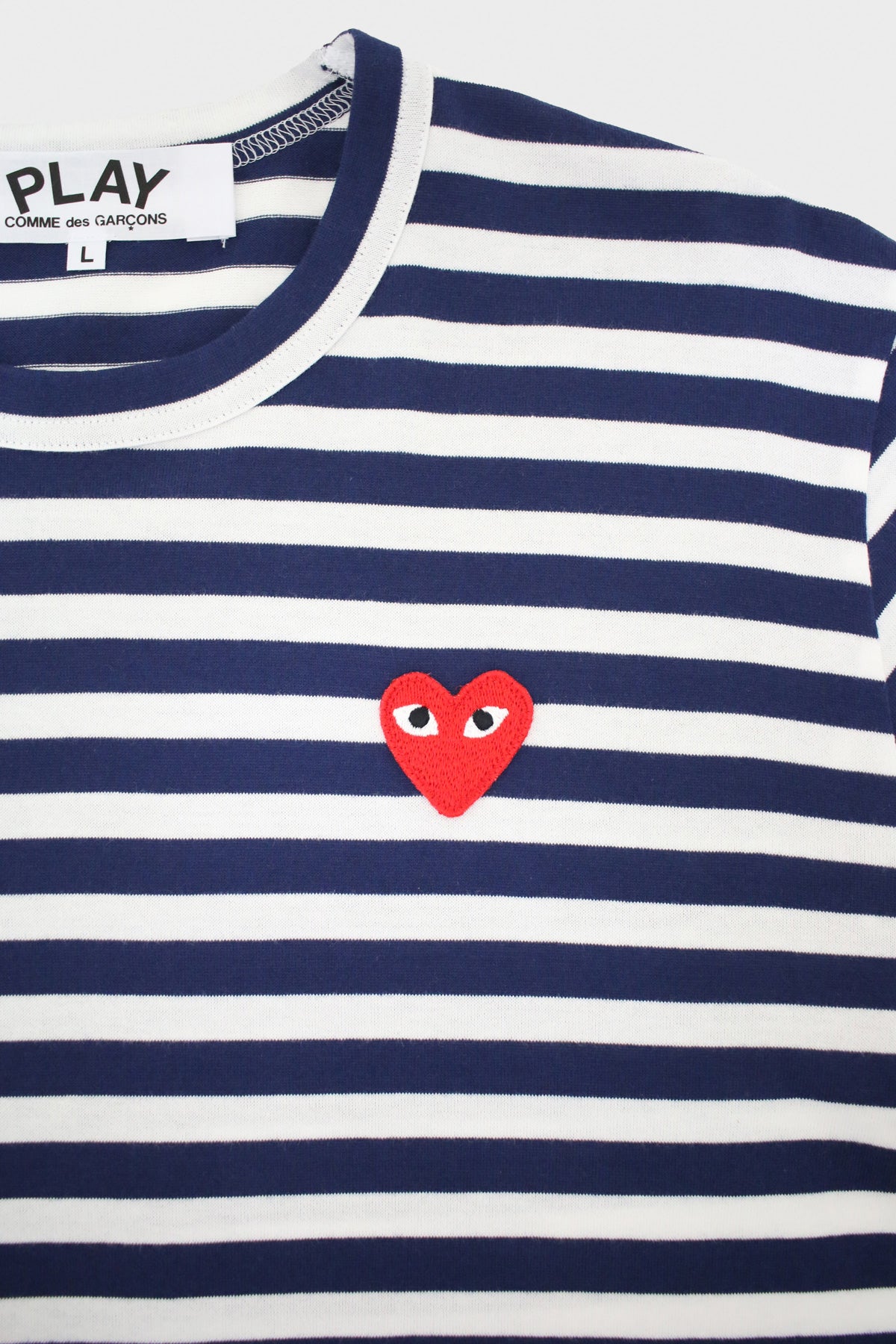 comme des garcons red striped shirt