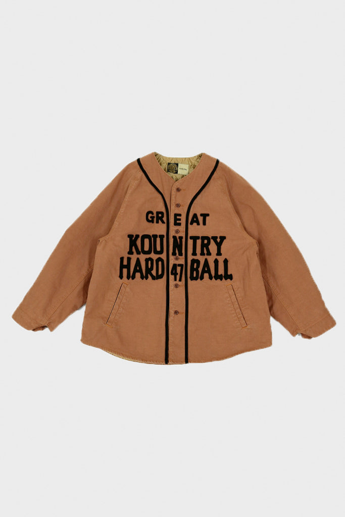 Kapital 16/-Densed Jersey Baseball Shirt (Bone) | Black | Canoe Club 3