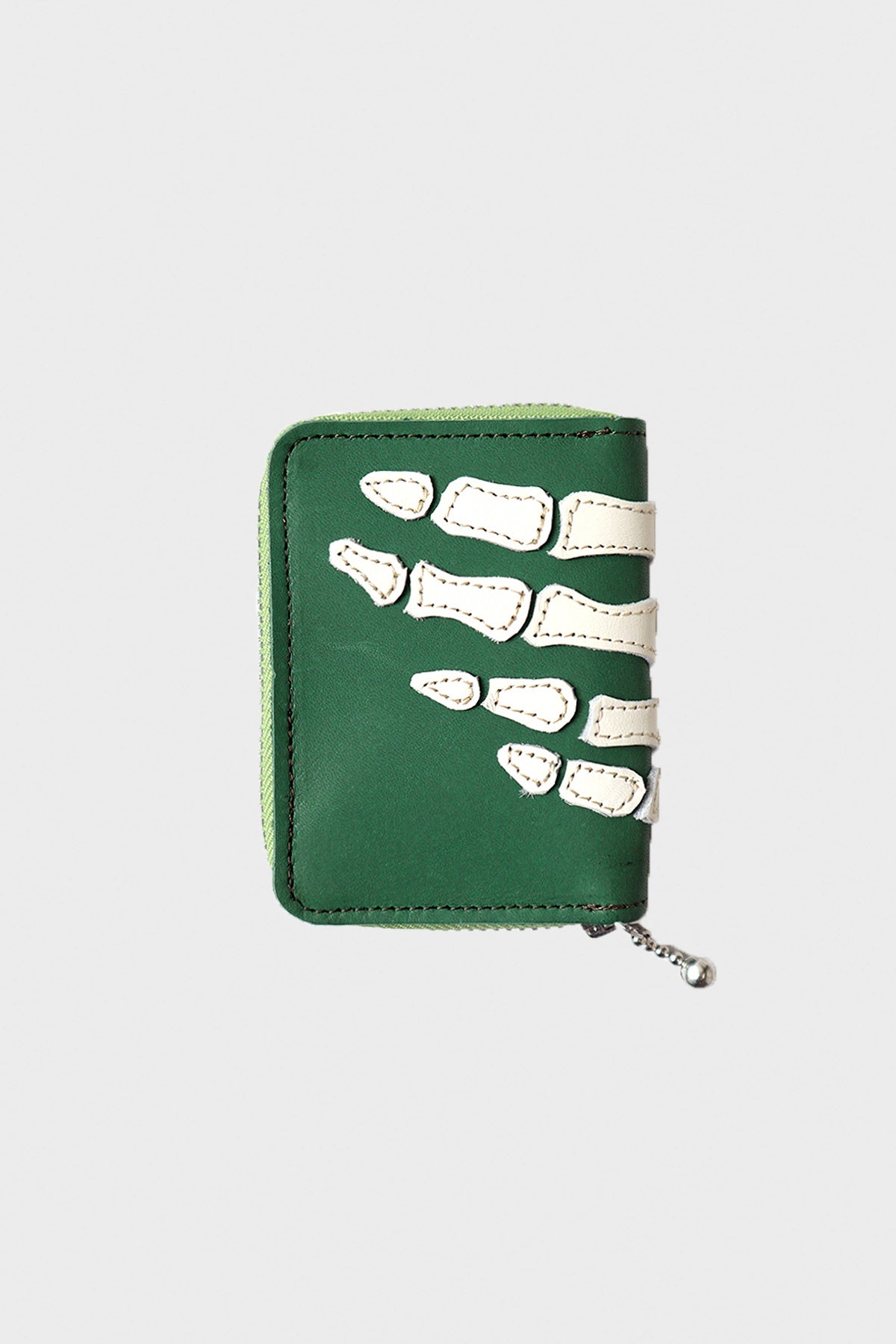 THUMB-UP BONE HAND ZIP Mini Wallet - Green