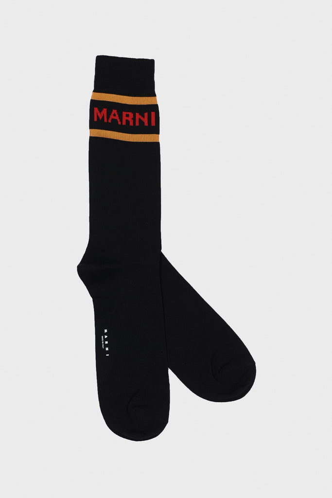 Marni - Green and Black Socks with Terry Stripes - Man - Size: L