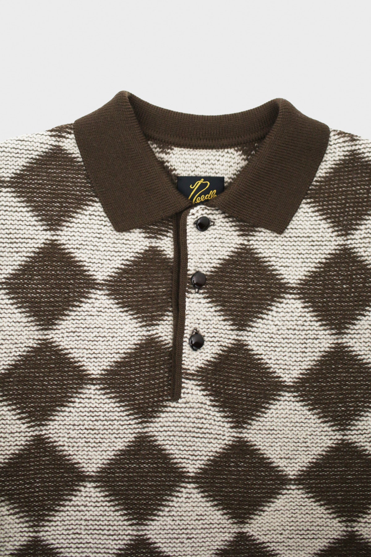 needles checkered polo sweater