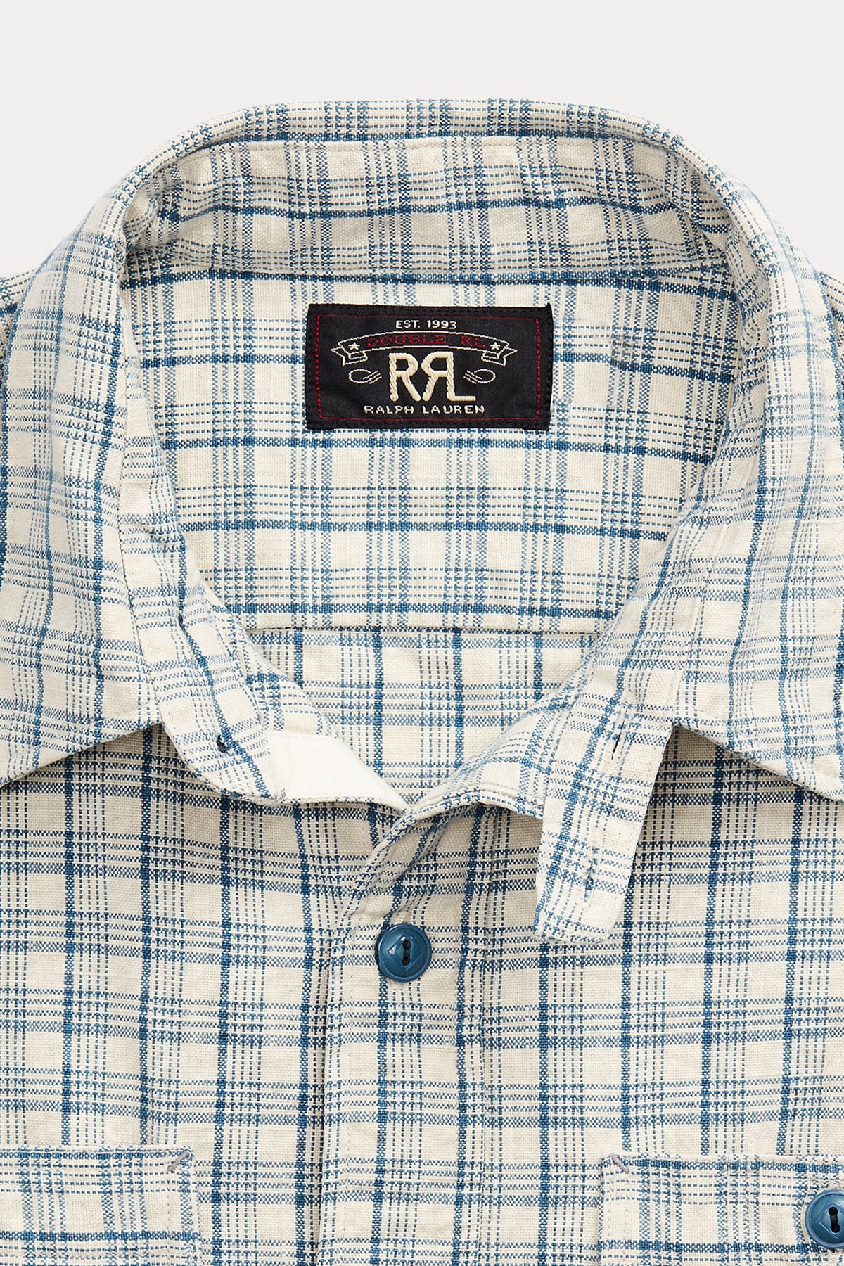 RRL Alaska Western Shirt | Cream/Blue | Canoe Club