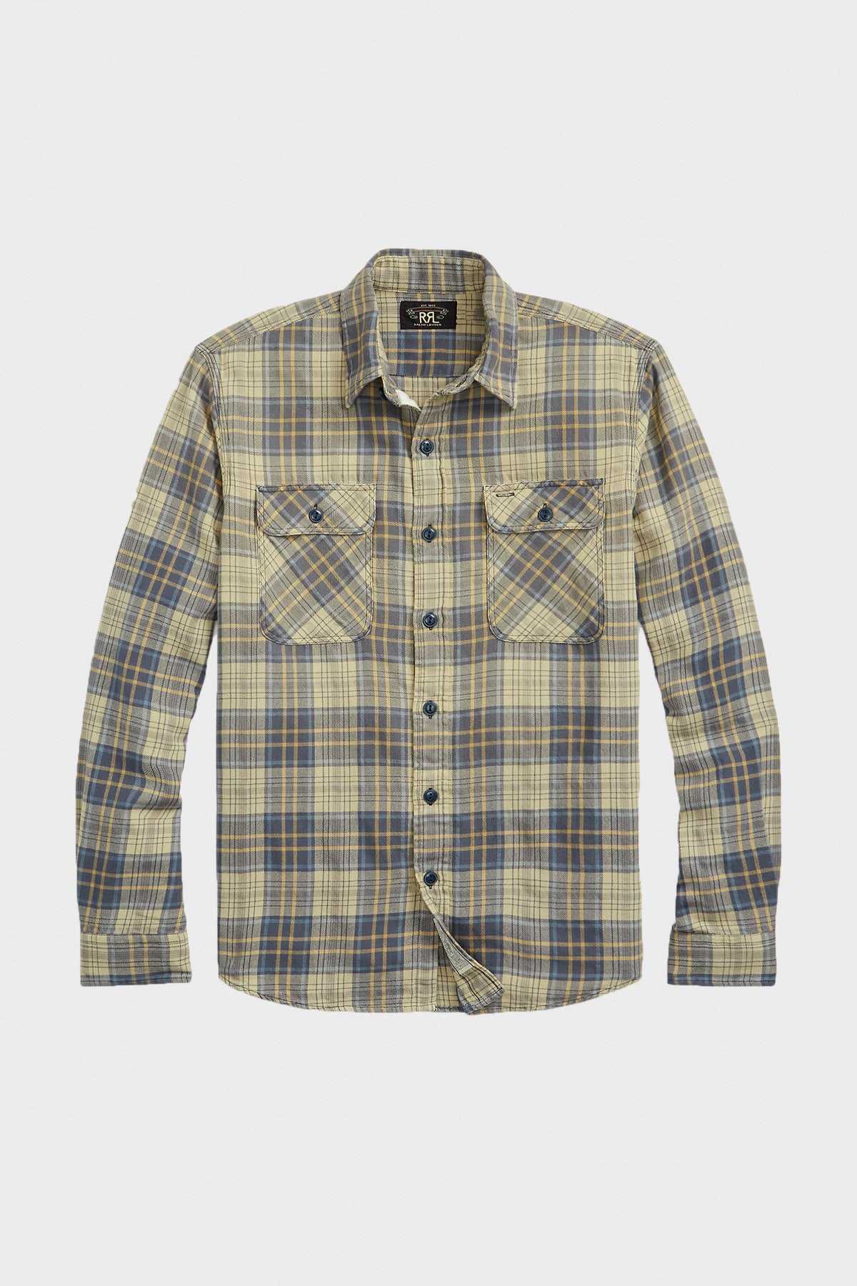 RRL Alaska Western Shirt | Cream/Blue | Canoe Club