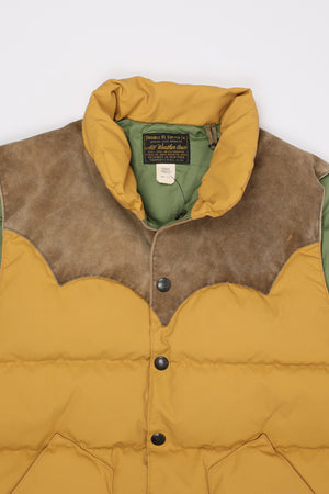 RRL Suede-Yoke Quilted Vest | Mountain Yellow | Canoe Club