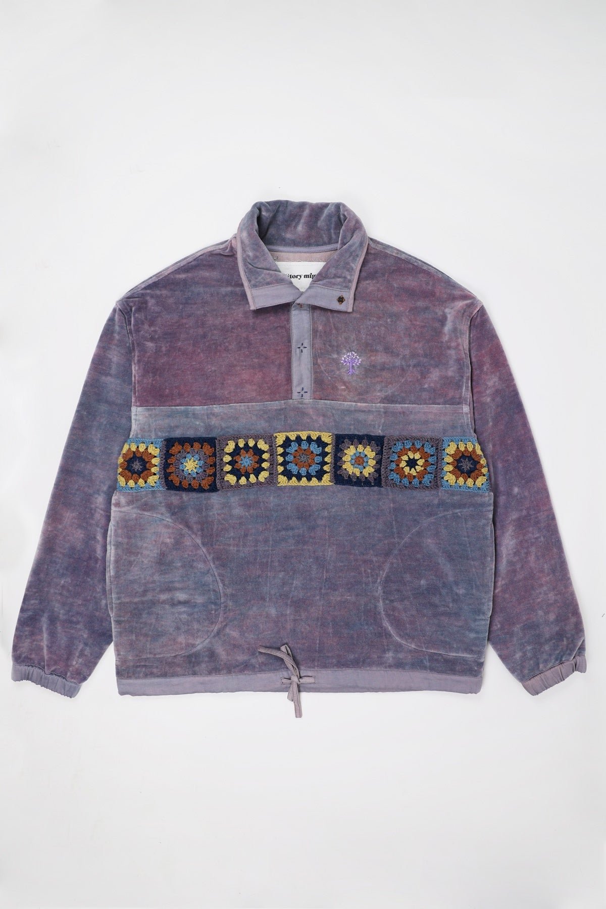 最安 Embroidered Story Mfg Polite Crochet-Trimmed Pull Sweatshirt