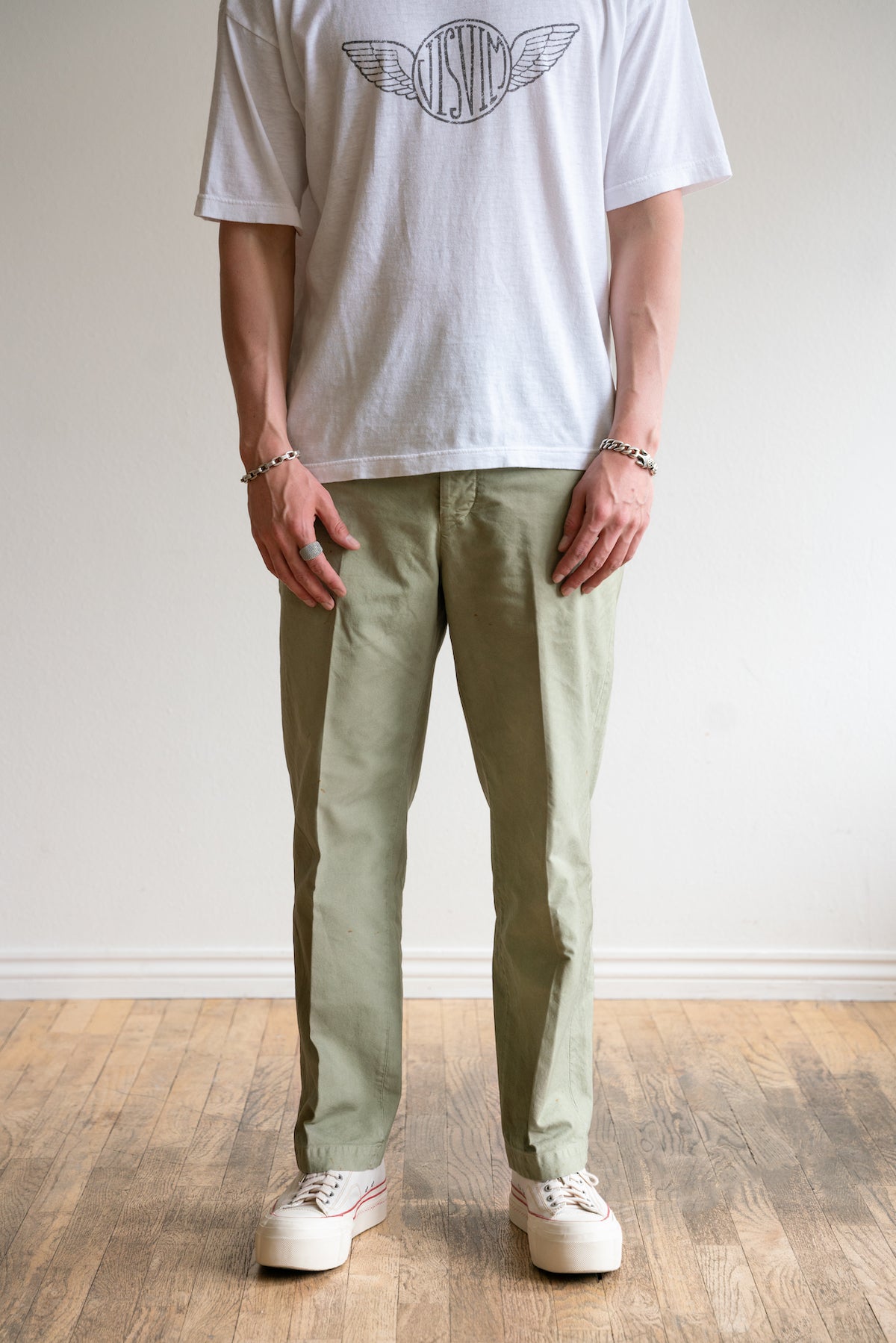 visvim FIELD CHINO PANTS DMGD ネイビー3 - パンツ