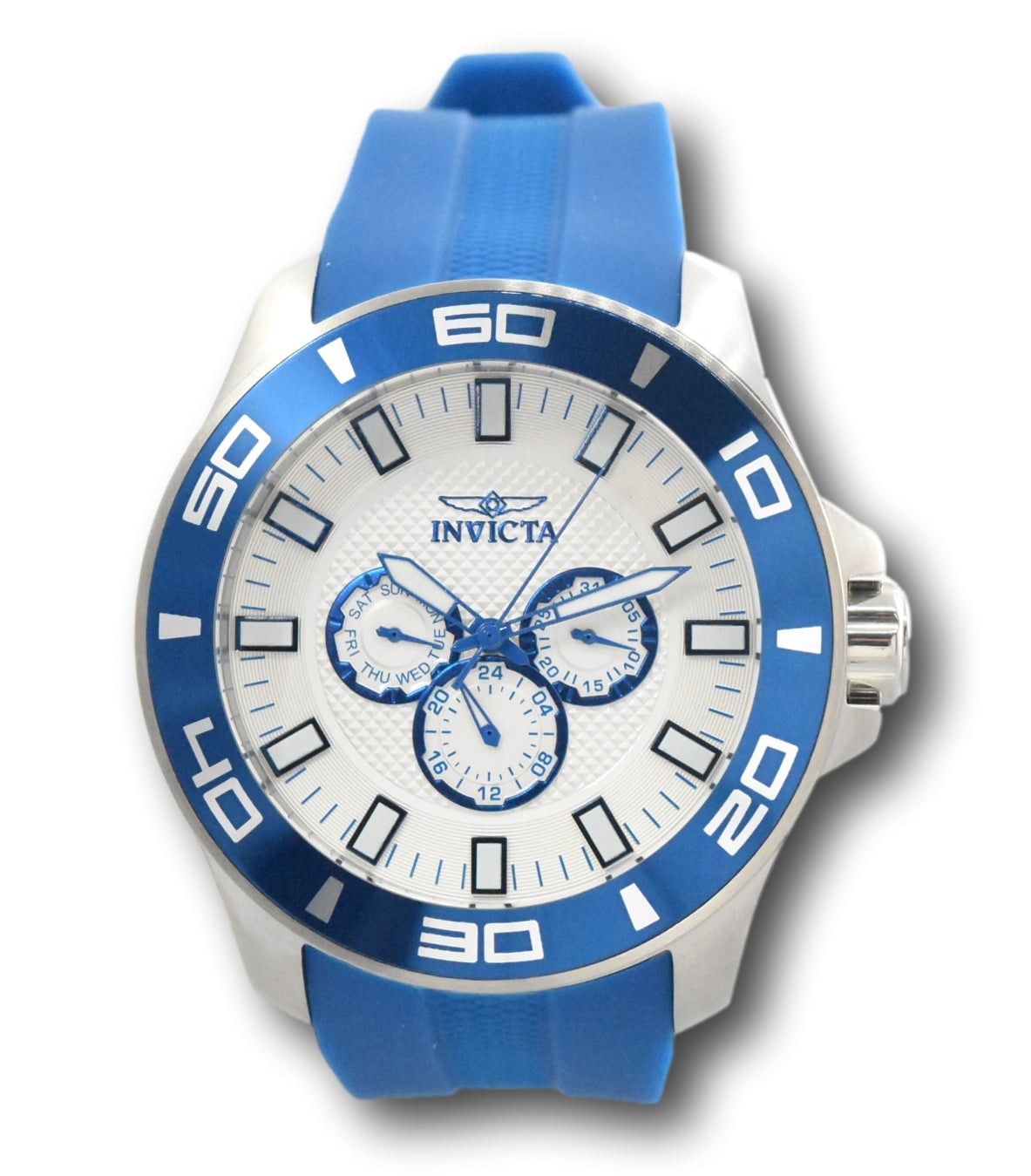 Invicta Pro Diver Men's 50mm White Dial Electric Blue Multifunction Wa – Klawk