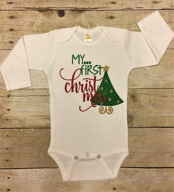 My First Christmas Baby Girl Outfit – Keepsake Konnections