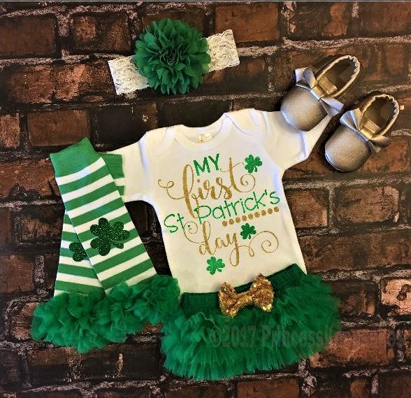 baby girl first st patrick's day outfit