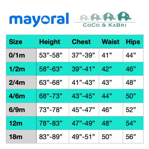 Newborn Mayoral Size Chart