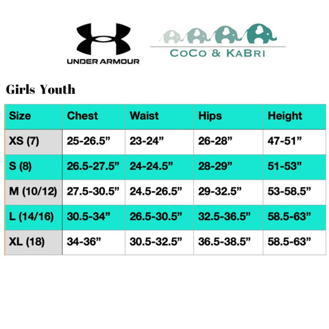 UA Girls Youth Size Chart