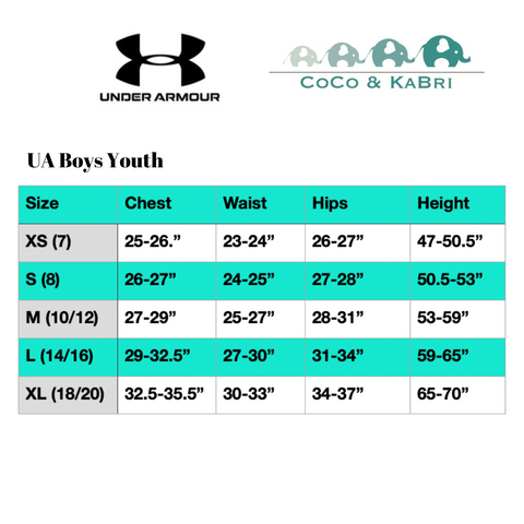UA Boys Youth Size Chart