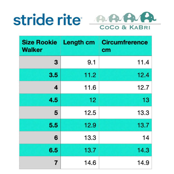 Striderite Shoe Size Chart