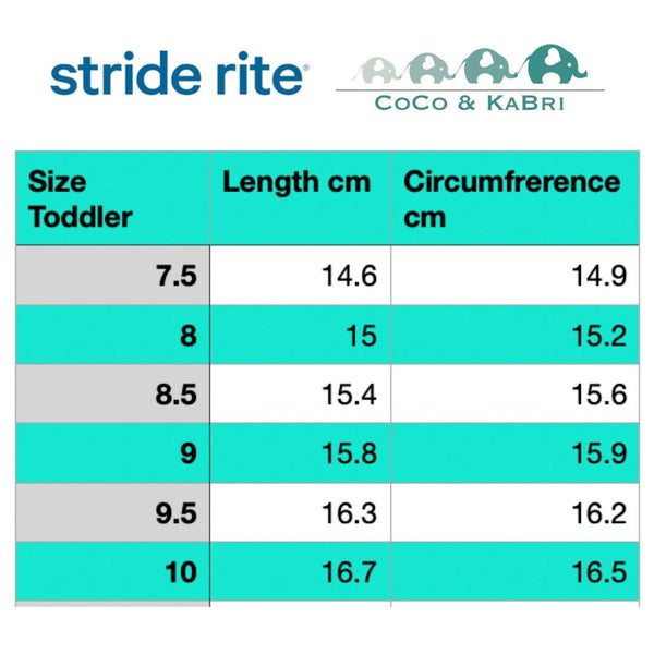 Stride Rite Shoe Size Chart