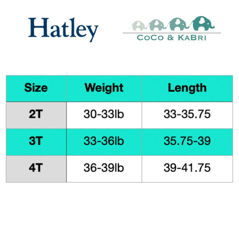 Hatley Toddler Size Chart