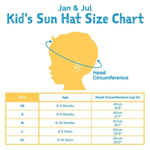 Jan & Jul Hat Size Chart