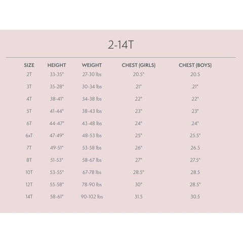 Petit Lem Size Chart