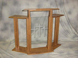  Wood with Acrylic Pulpit w/Wings 702 Proclaimer 