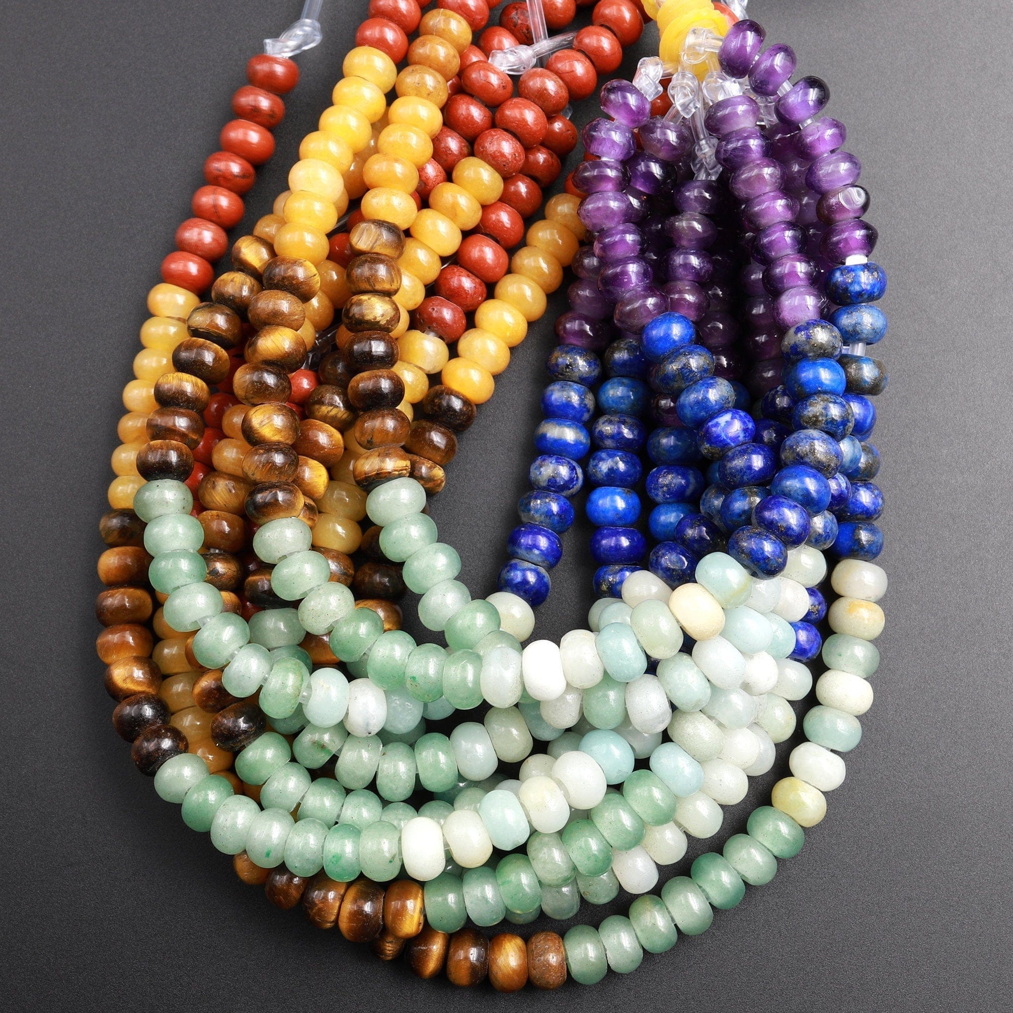 Large Hole Beads 2.5mm Drill Natural Chakra Beads 8mm 10mm Round