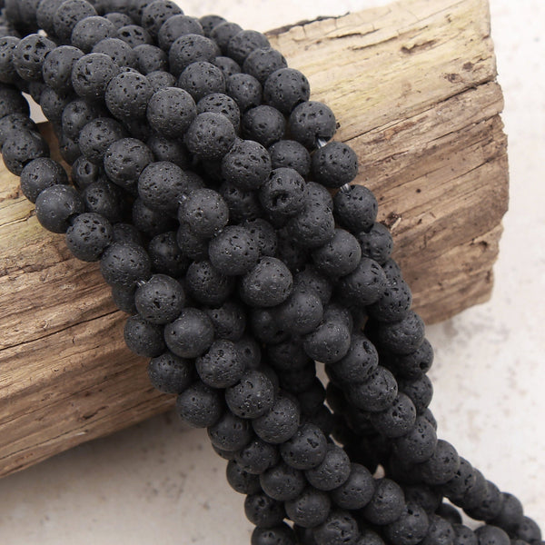 Large hole lava beads