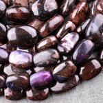 Real Genuine Natural Sugilite Rounded Rectangle Nugget Beads From South Africa Richteriste Bustamite 15.5" Strand