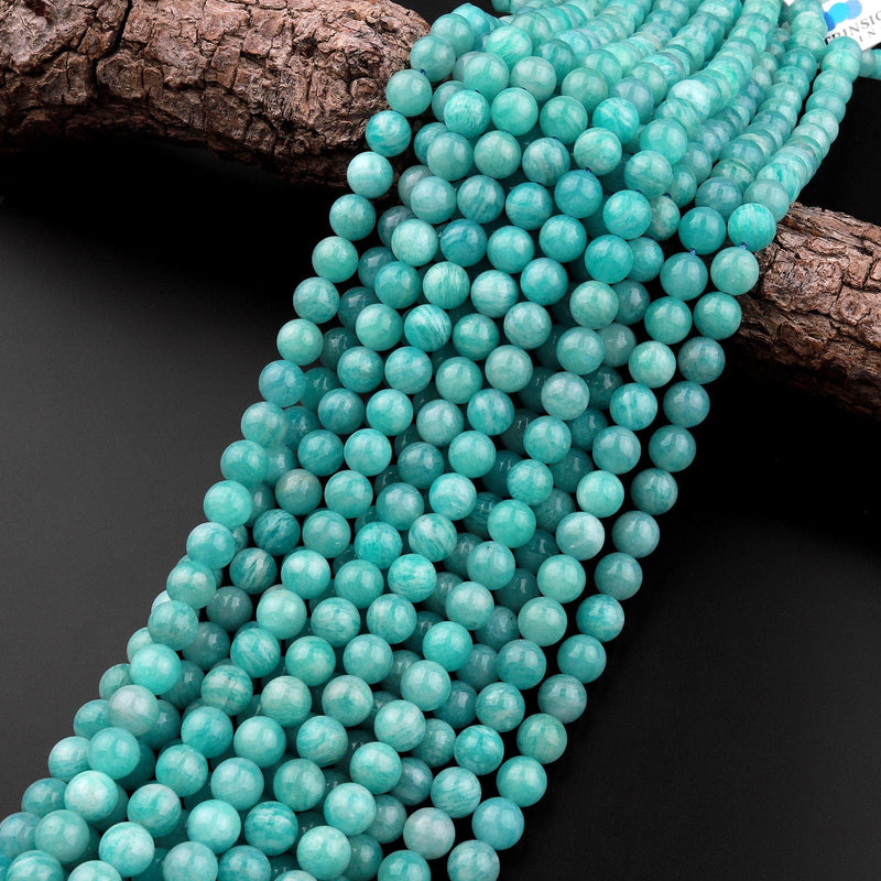AAA Natural Russian Amazonite Beads 8mm 10mm Round Beads Sea Blue Gemstone Beads 15.5" Strand