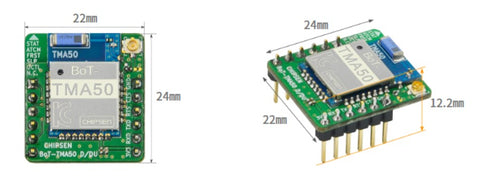 CHIPSEN BoT-TMA50DU Class 1 Bluetooth Module DIP Mount Dimensions