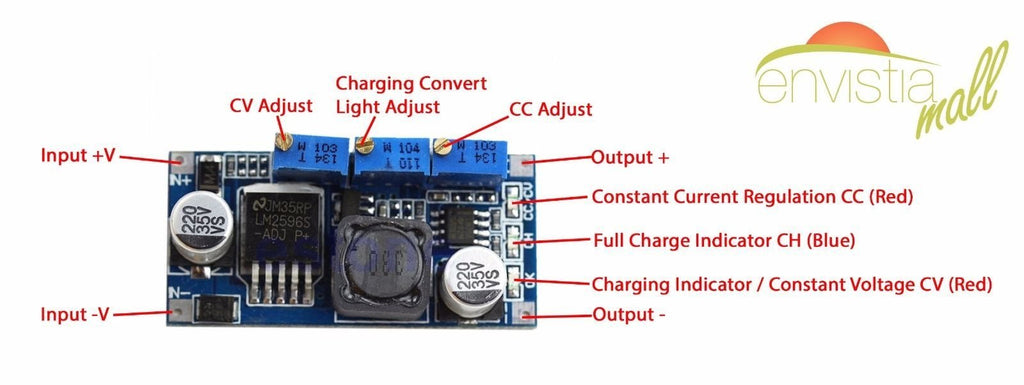 Lm2596 Constant Current Constant Voltage Cc Cv Dc Dc Converter Envistia Mall