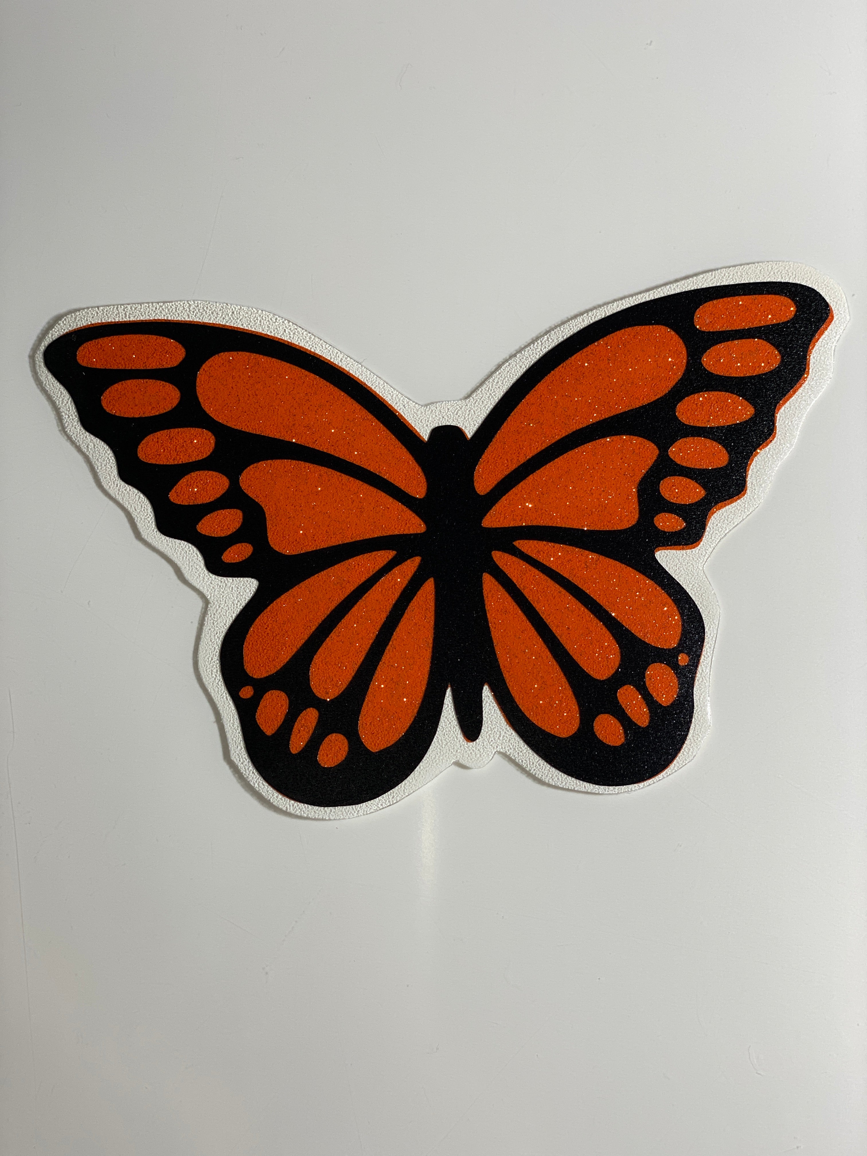 Monarch Butterfly Vinyl Decal Black With Glittery Orange Very That 