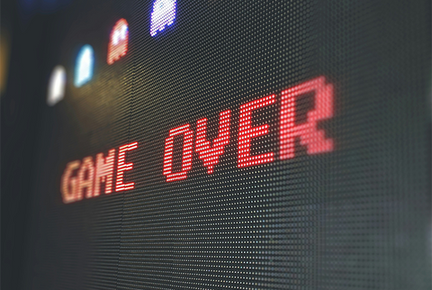 Digital "game over message" from Pac-Man