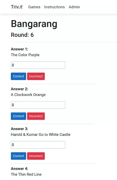  Gif of host scores on Triv.it - How to use our online trivia app Triv.it.