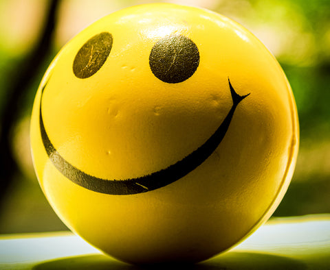 Yellow happy face ball - Step #3: Lighten it up (have more fun!)