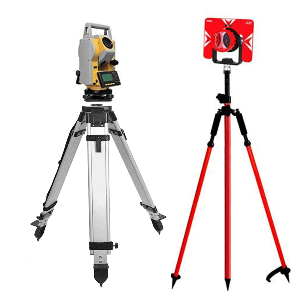 2" Total Station 9,842 Feet Measuring Distance w/Starter Kit Tripod Prism Pole Bipod