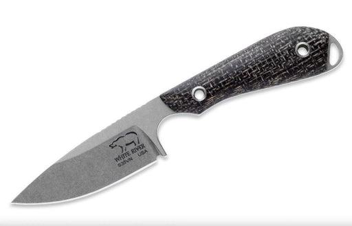 Ryno's Damascus Knifes White Bone with Black Wood Fixed Blade