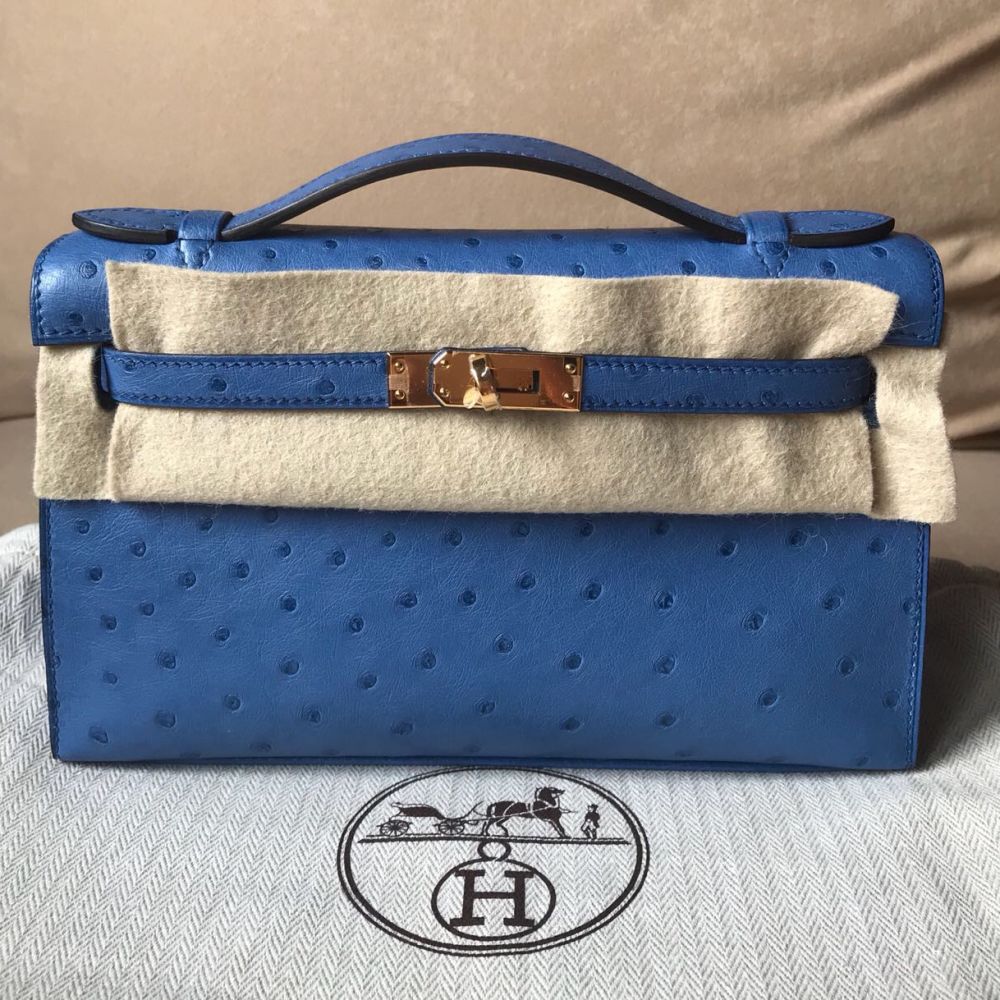 hermes kelly pochette ostrich