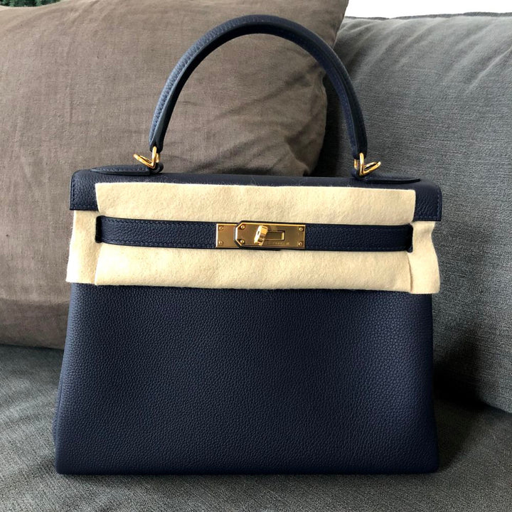 Hermes Kelly 28 Bleu Nuit Togo Gold Hardware Ghw The French Hunter