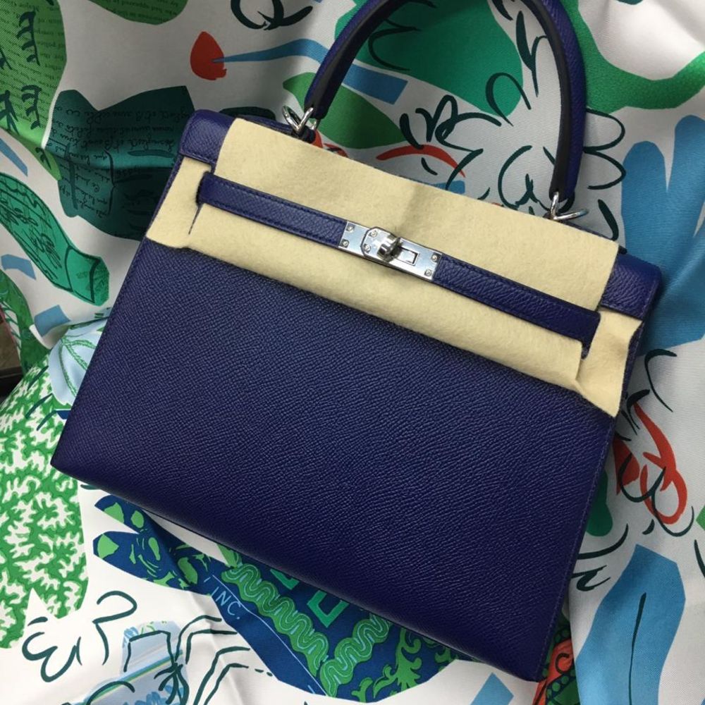 hermes kelly blue encre