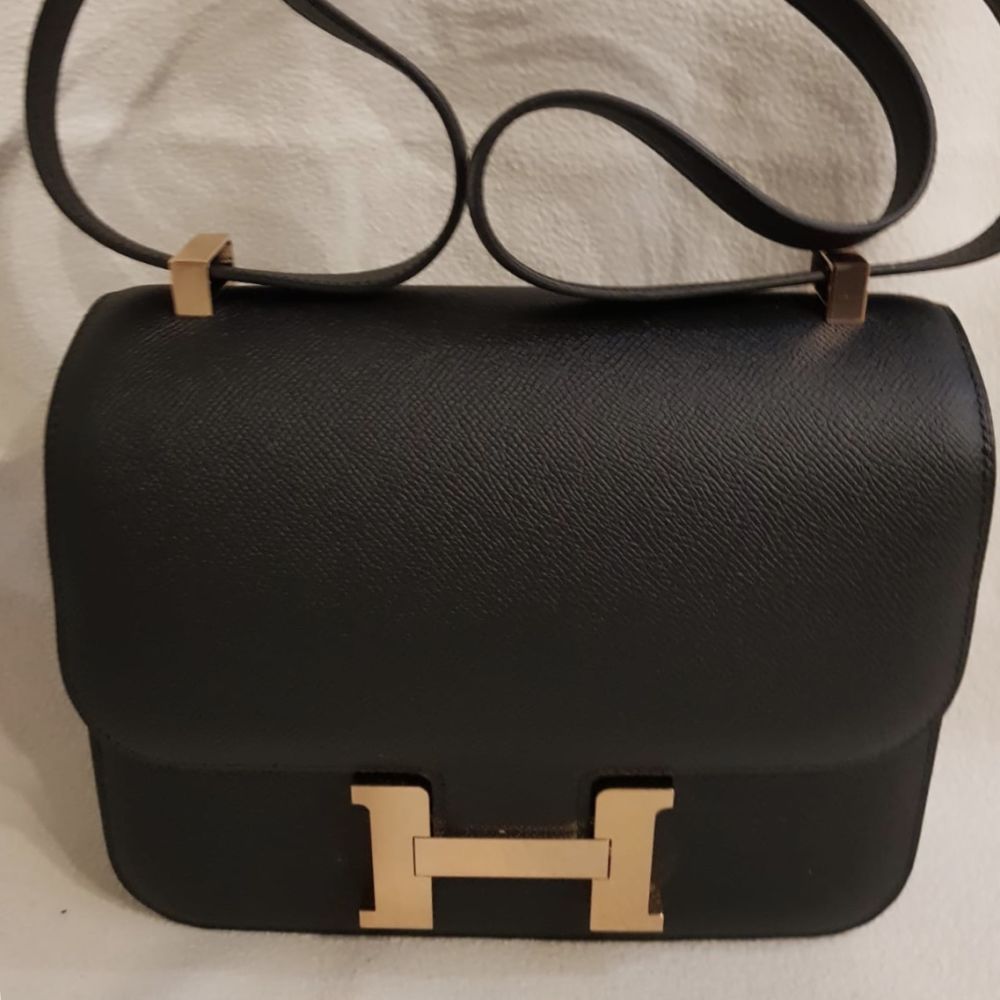 hermes constance 24 black epsom rose gold