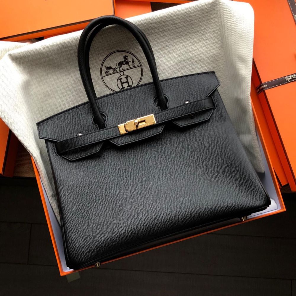 Hermès Birkin 30 Noir (Black) Epsom Gold Hardware GHW — The French Hunter