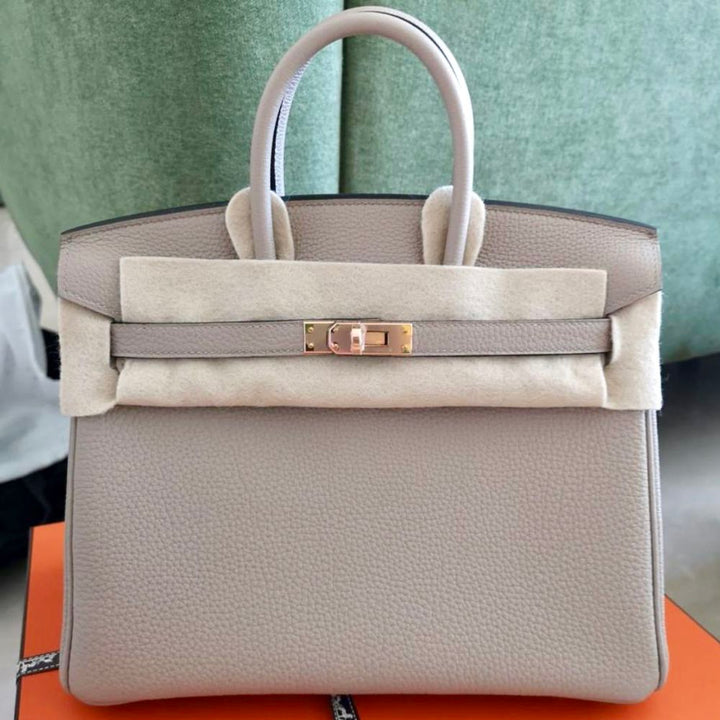 Hermès Birkin 25 Gris Tourterelle Togo Rose Gold Hardware RGHW C Stamp ...