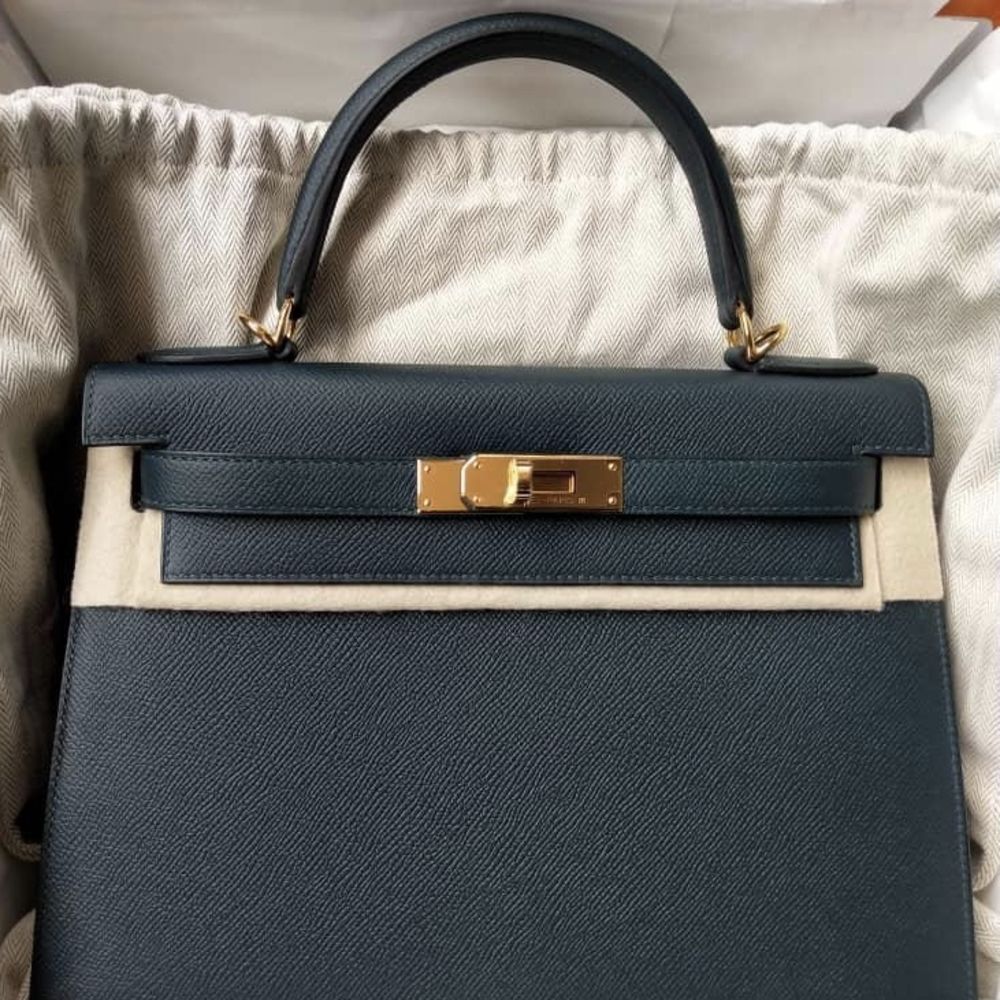 Hermès Kelly 28 Vert Cyprès Sellier Epsom Gold Hardware GHW — The ...