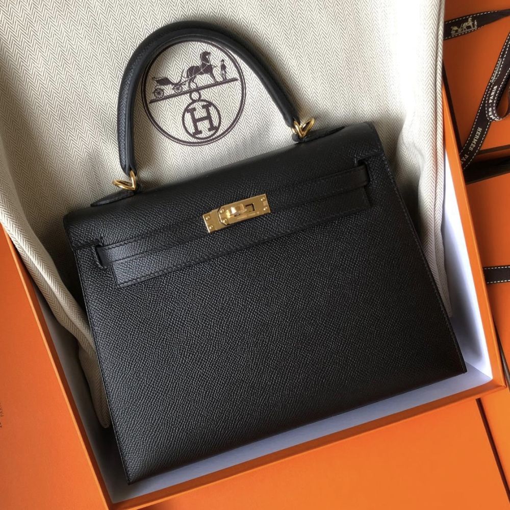 hermes kelly 25 black epsom