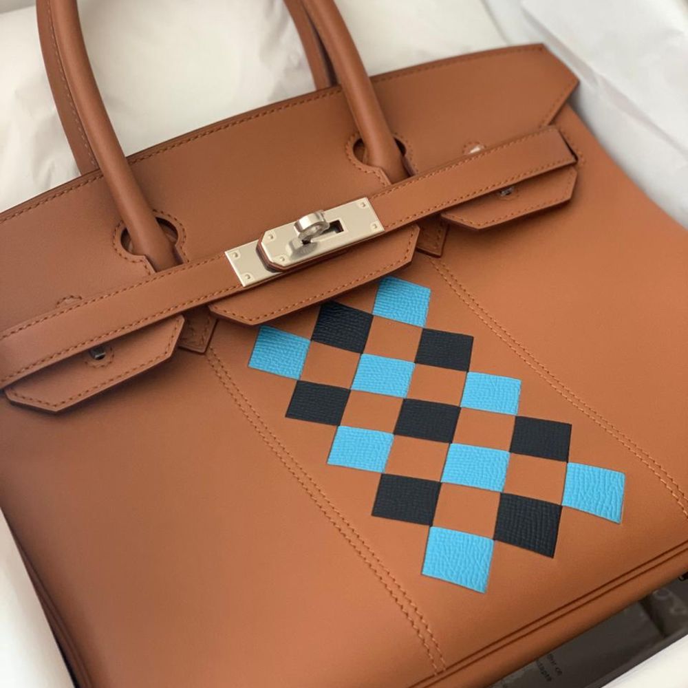 Hermès Birkin 30 Gold/Bleu du Nord/Bleu 