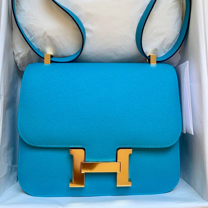 Hermès Constance 24 Bleu du Nord Epsom Gold Hardware GHW – The French ...