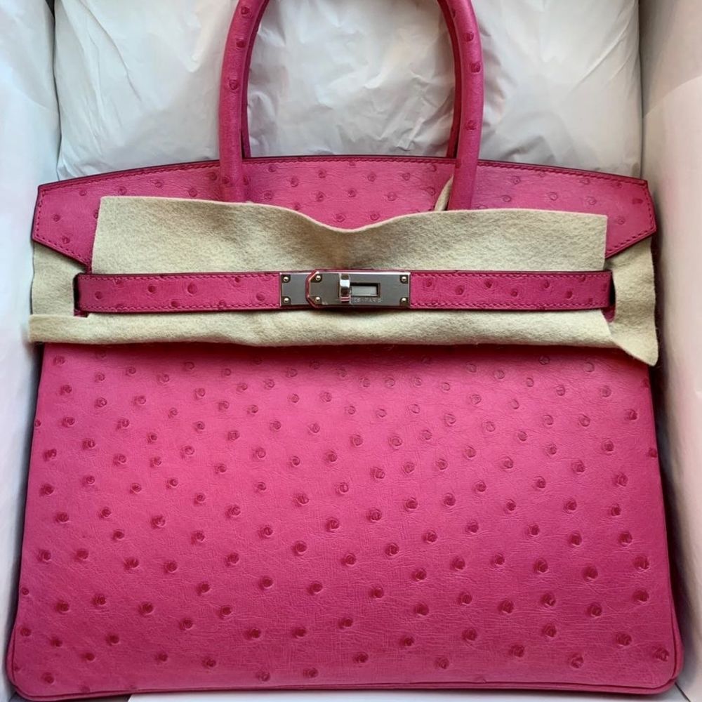 Hermès Birkin 30 Rose Tyrien Ostrich 